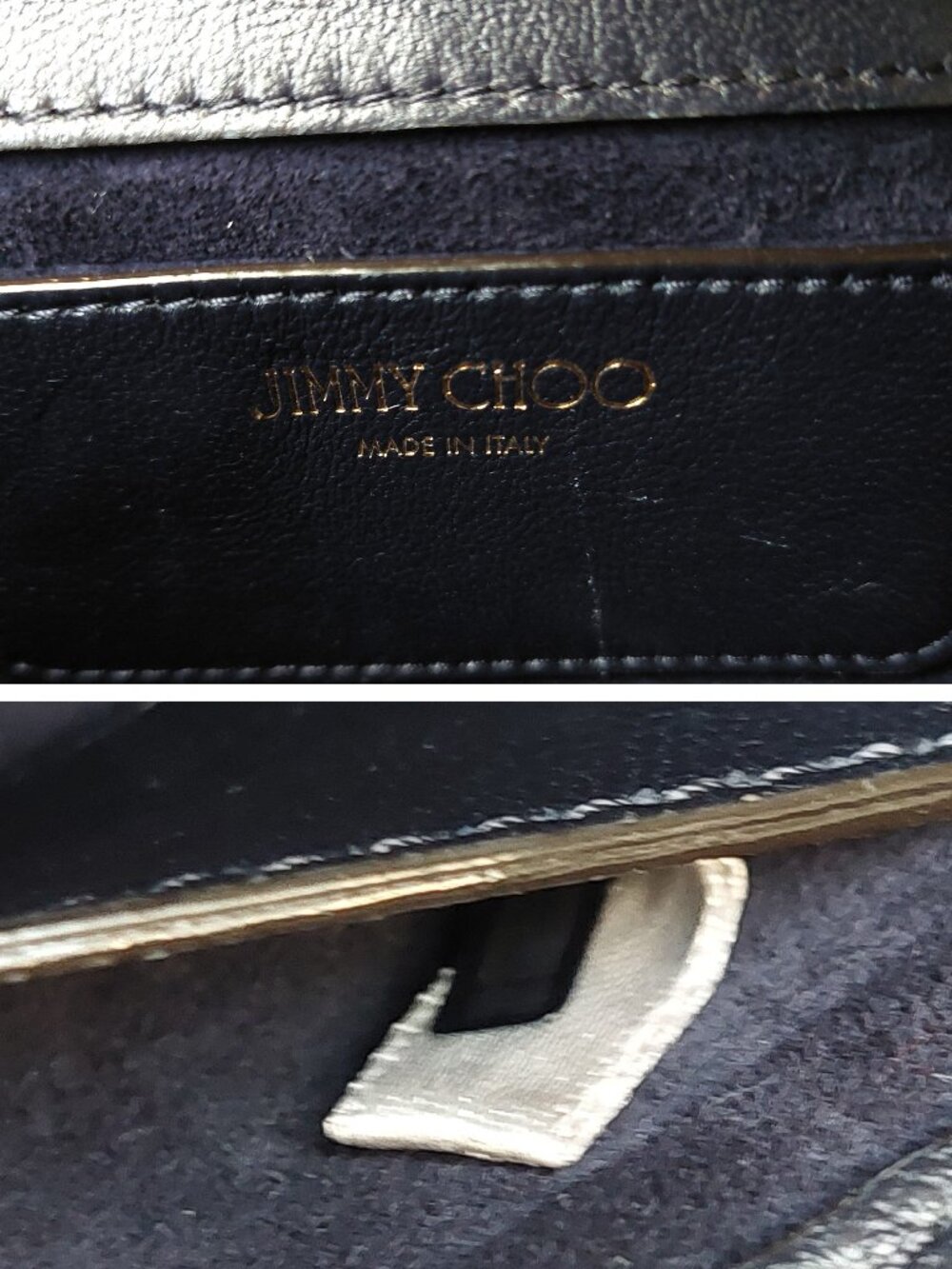 Jimmy Choo Varenne Navy Blue Croc Clutch Bag - Picture 17 of 17